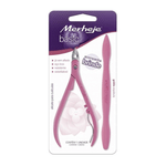 Alicate-de-Cuticula-Merheje-Basico-Rosa-com-Espatula