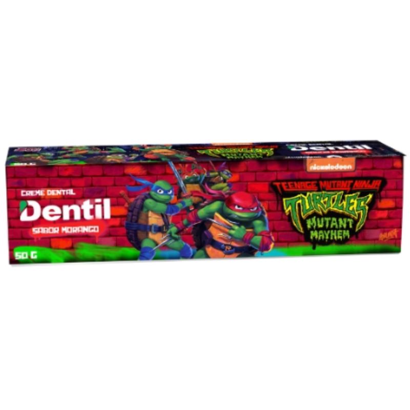 Creme-Dental-Dentil-Kids-Tartarugas-Ninja-Morango-50G