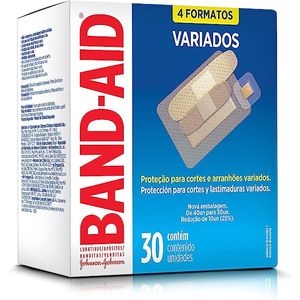 Curativo Bandcurativo Aid Tamanhos Variados com 30 Unidades