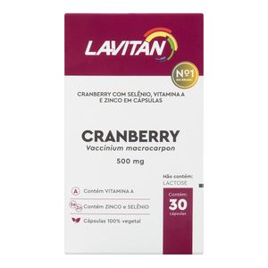 Lavitan Cranberry 500mg com 30 Comprimidos