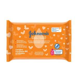 Lenço Umedecido Johnsons Baby Limpeza E Suavidade com 44 Unidades