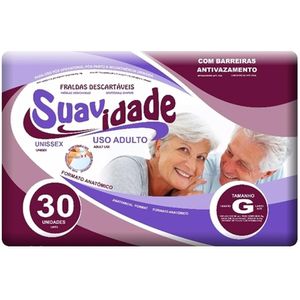 Fralda Geriatrica Suavidade Mega G com 30 Unidades