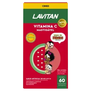 Vitamina C 500mg Melancia Turma da Mônica Lavitan Caixa 60 Comprimidos