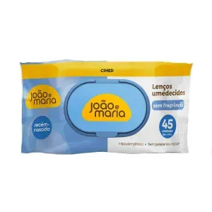 Lenço Umedecido João e Maria Recém-Nascido Sem Fragrância 45 Unidades